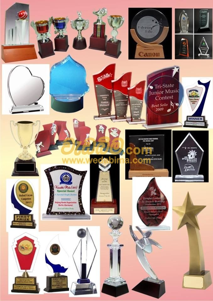 Plaque trophy and plastic work cost colombo