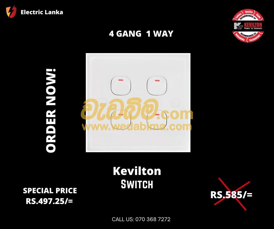 Cover image for 4 Gang 1 Way Switch - Rathnapura