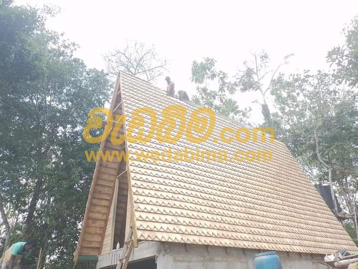 Wooden house construction in Sri Lanka