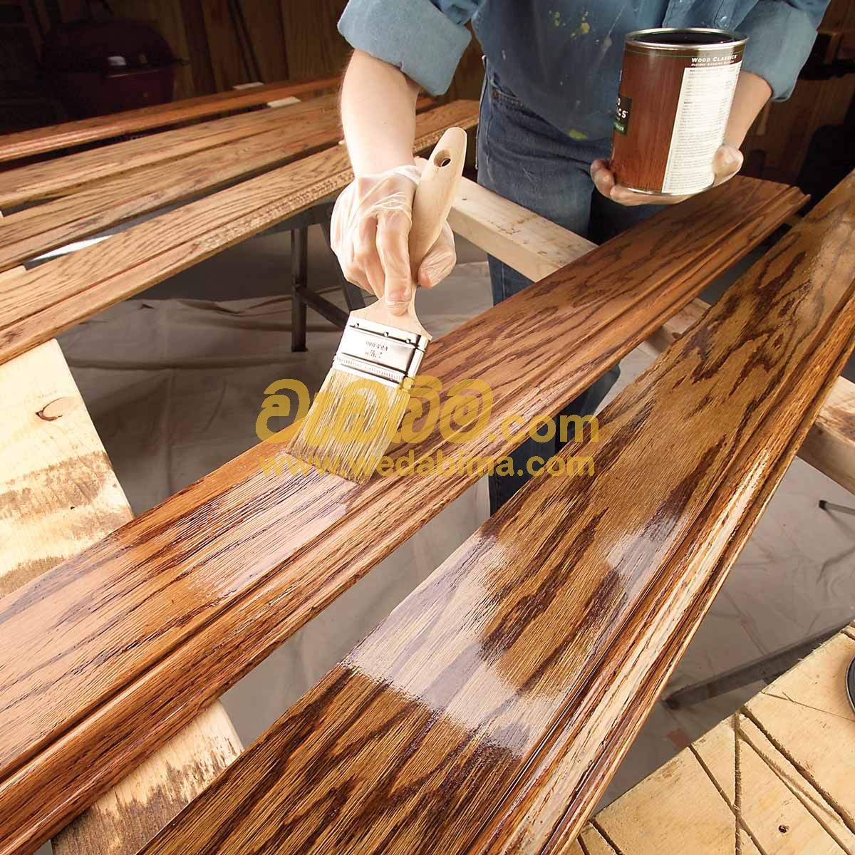 Wood finishing work
