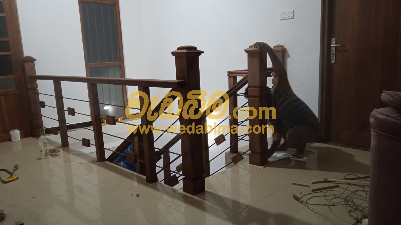 Timber Handrail Polishing Work - Ratnapura