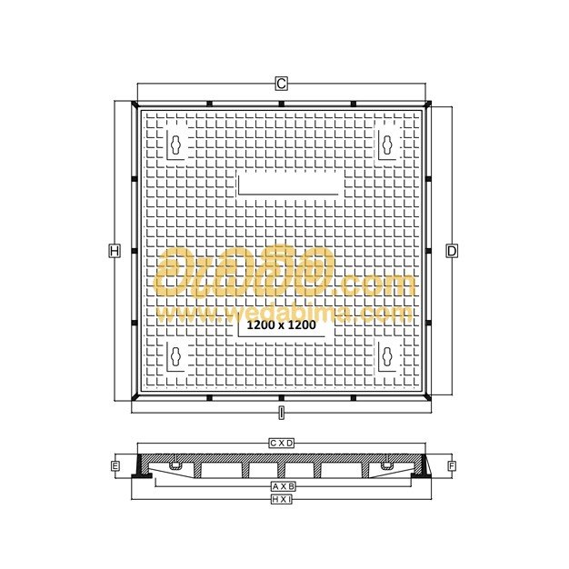 780mm x 780mm Clear Open Single Seal Cast-Iron Manhole Cover with Frame