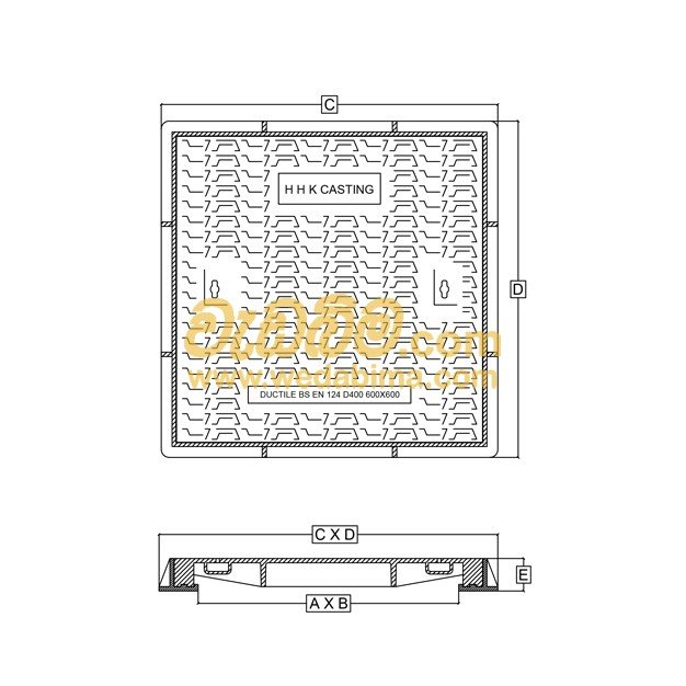 450mm x 450mm Clear Open Double Seal Ductile-Iron Manhole Cover with Frame